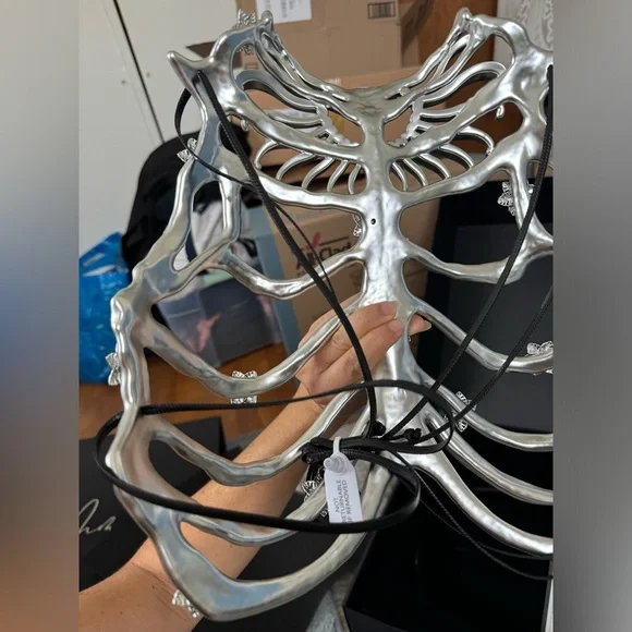 Mew Mews Ivara Skeleton Hollow Armor Top BNIB - Picture 14 of 16